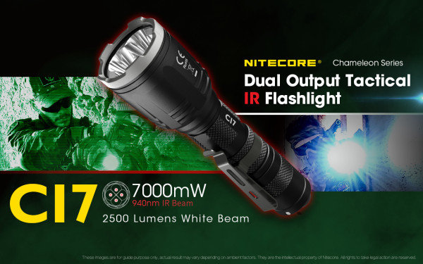 Dual baterijska lampa NITECORE CI7 2.500lm IR 7.000mW LED FLASHLIGHT 6952506405237