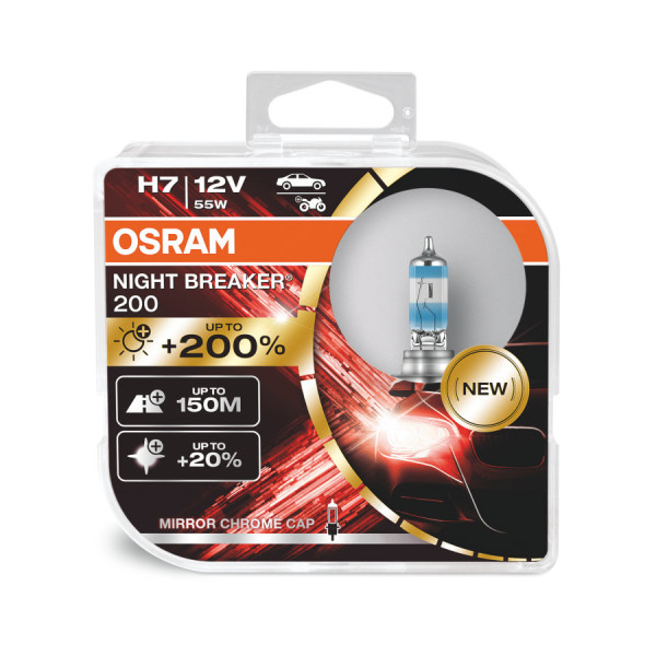 OSRAM NIGHT BREAKER 200 H7 64210NB200-HCB 55W 12V PX26D5 4062172198134